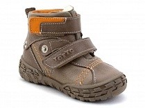 248-134,88,85 Тотто (Totto), ботинки демисезонные утепленные, байка, коричневый, бежевый, оранжевый, кожа. в Перми