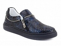 295-114(31-36) Миниколор (Minicolor), туфли детские ортопедические профилактические, кожа, синий крокодил в Перми