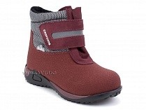 14-531-3 Скороход (Skorohod), ботинки демисезонные утепленные, байка, гидрофобная кожа, серый, красный в Перми
