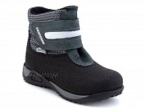 11-531-2 (20-21р) Скороход (Skorohod), ботинки демисезонные утепленные, байка, гидрофобная кожа, серый, черный в Перми