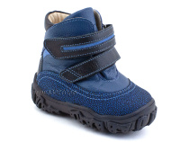 521-12 (21-26) Твики (Twiki) ботинки детские зимние ортопедические профилактические, кожа, натуральная шерсть, джинсово-черный в Перми