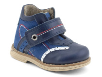 202-3 Твики (Twiki), ботинки демисезонные детские ортопедические профилактические на флисе, флис, кожа, нубук, синий в Перми