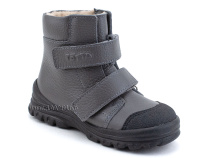 3381-721 Тотто (Totto), ботинки детские утепленные ортопедические профилактические, байка, кожа, серый в Перми