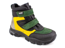 088-111-282-450 (31-36) Джойшуз (Djoyshoes) ботинки детские зимние мембранные ортопедические профилактические, натуральный мех, мембрана, нубук, кожа, черный, желтый, зеленый в Перми