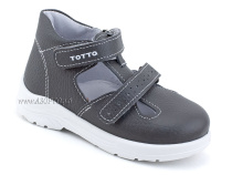 0228-821 Тотто (Totto), туфли детские ортопедические профилактические, кожа, серый в Перми