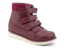 23-244 Сурсил (Sursil-Ortho), ботинки детские утепленные с высоким берцем, кожа, бордовый в Перми