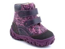 520-8 (21-26) Твики (Twiki) ботинки детские зимние ортопедические профилактические, кожа, натуральный мех, розовый, фиолетовый в Перми