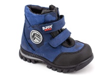 031-600-013-05-240 (21-25) Джойшуз (Djoyshoes) ботинки детские зимние ортопедические профилактические, натуральный мех, кожа, темно-синий, милитари в Перми