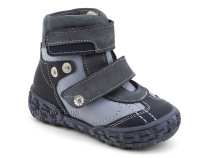 238-21,111,11 Тотто (Totto), ботинки демисезонные утепленные, байка, кожа, серый, черный в Перми