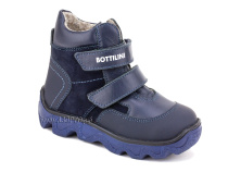 BL-271(50) Боттилини (Bottilini), ботинки  детские демисезонные  ортопедические профилактические, кожа, нубук, байка, темно-синий в Перми
