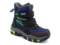 061-111-160 (26-30) Джойшуз (Djoyshoes) ботинки  ортопедические профилактические мембранные утеплённые, флис, мембрана, нубук, темно-синий, черный в Перми
