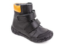 338-701,15 Тотто (Totto) ботинки детские  ортопедические профилактические, байка, кожа, черный, оранжевый в Перми
