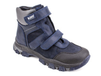 0034-600-194-687-213 (31-36) Джойшуз (Djoyshoes) ботинки детские зимние ортопедические профилактические, натуральный мех, кожа, темно-синий, черный в Перми