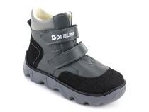 BL-271(3) Боттилини (Bottilini), ботинки  детские демисезонные ортопедические профилактические, кожа, байка, серый в Перми