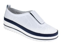 K231-R-LX-16-A (41-43) Кумфо (Kumfo) туфли для взрослых, перфорированная кожа, белый, синий в Перми